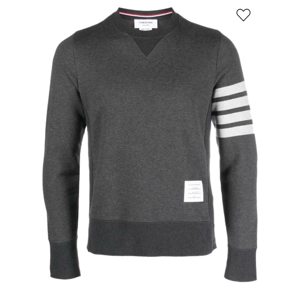 Thom Browne Gray 4-Bar Stripe Sweatshirt Size 1 Made in Japan